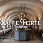 Restaurant Caffè Forté Grenoble avec voûtes en pierre et bar en zinc