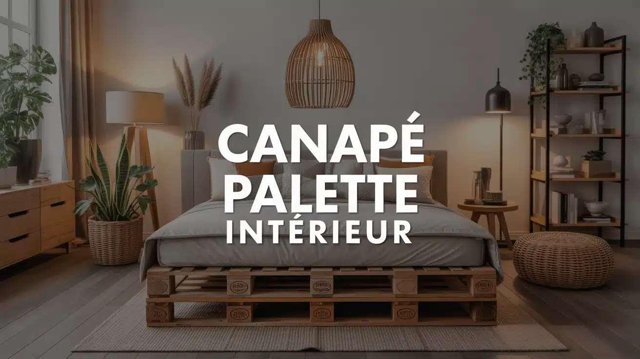 canapé palette intérieur salon moderne et chaleureux