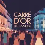 Illustration vectorielle du Carré d’Or de Cannes avec ambiance luxe et vie nocturne