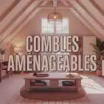 intérieur de combles aménageables lumineux et moderne avec charpente apparente