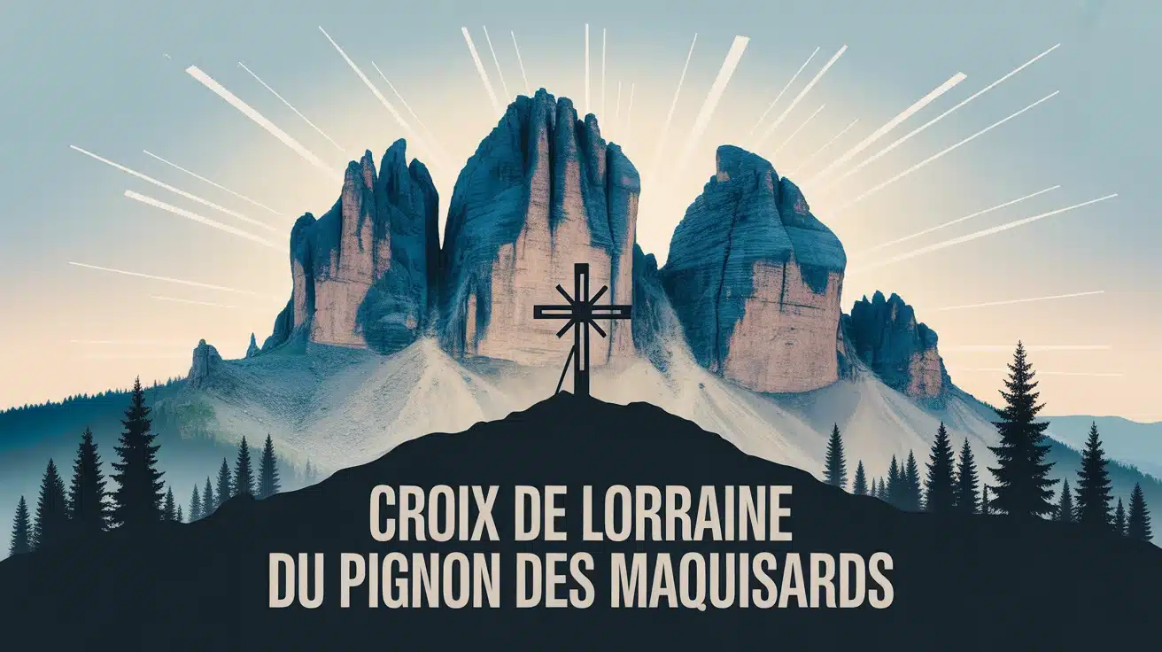 illustration vectorielle croix de Lorraine du Pignon des Maquisards massif Trois Pignons