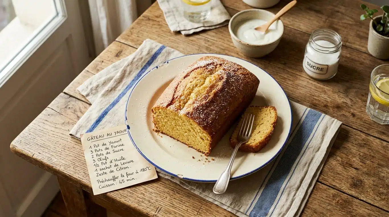 Cake au yaourt maison prêt à être dégusté