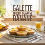 galette flocon d avoine banane assiette sur table en bois