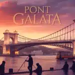 pont Galata illustration vectorielle coucher de soleil