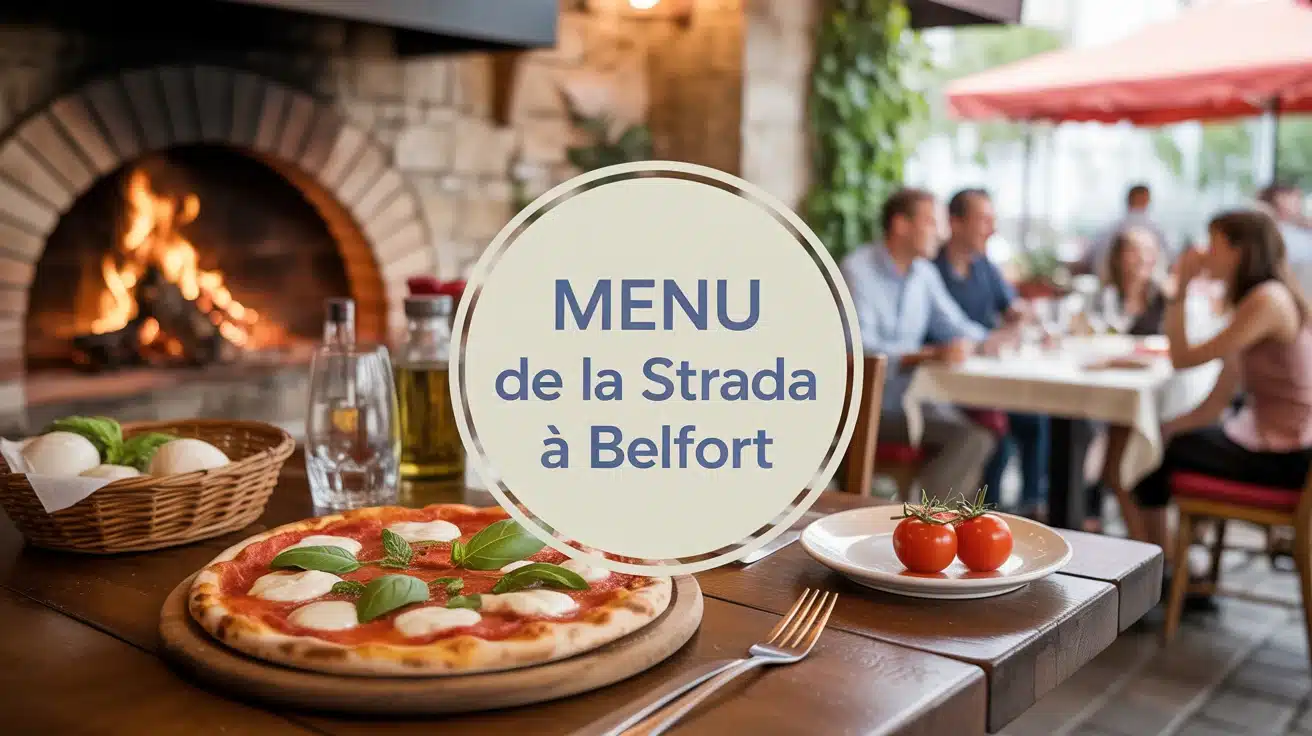 illustration menu de La Strada à Belfort pizza feu de bois