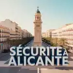 Illustration vectorielle colorée de sécurité à Alicante avec ambiance méditerranéenne