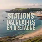 Illustration vectorielle stations balnéaires en Bretagne littoral