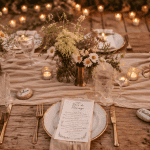 Decos de mariage table champêtre vintage