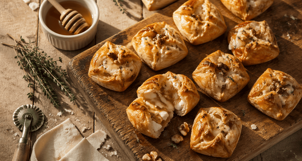 recette feuilleté salé mini feuilletés chèvre miel noix