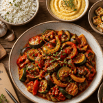 accompagnement ratatouille assiette et bols variés