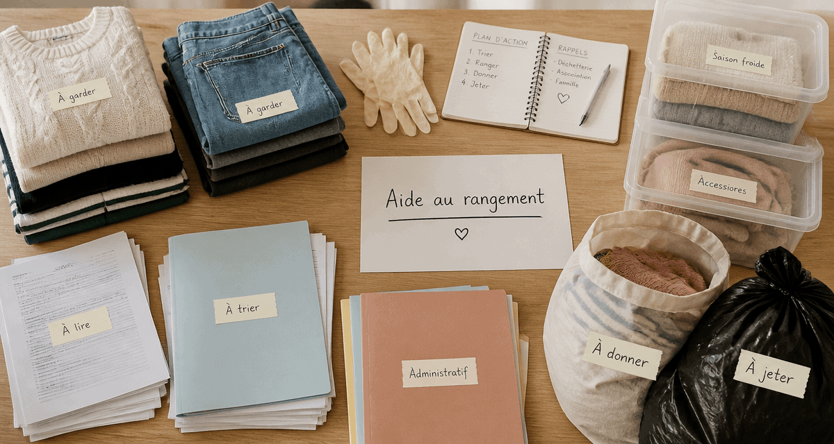 aide rangement maison table tri et organisation