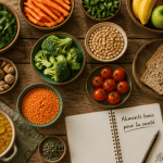 Aliment bon pour la santé sur table en bois