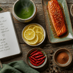 aliments brûle graisse sur table en bois