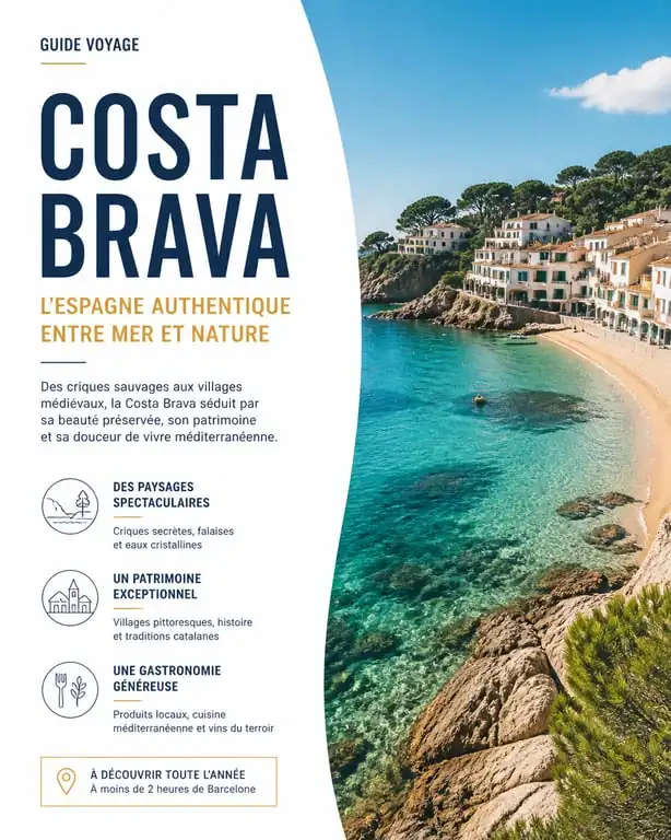 Voyage 200 euros tout compris : vue panoramique d'une plage ensoleillée sur la Costa Brava