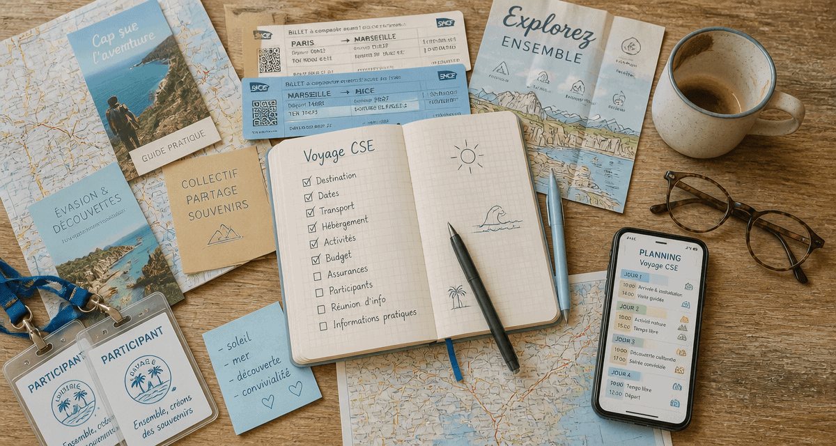 Table préparation voyage CSE checklist documents