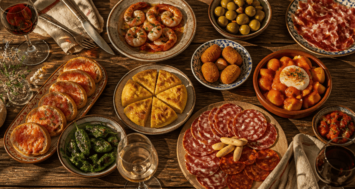 recette des tapas espagnol assiette tapas variées