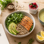 recette pour maigrir le ventre salade quinoa avocat saumon chia velouté courgette