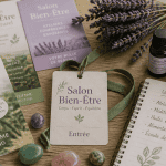 Salon bien etre ce week end table brochures huiles essentielles