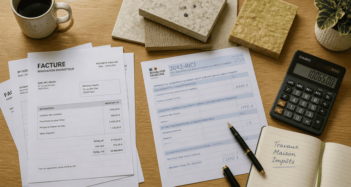 travaux maison impots factures formulaire calculatrice