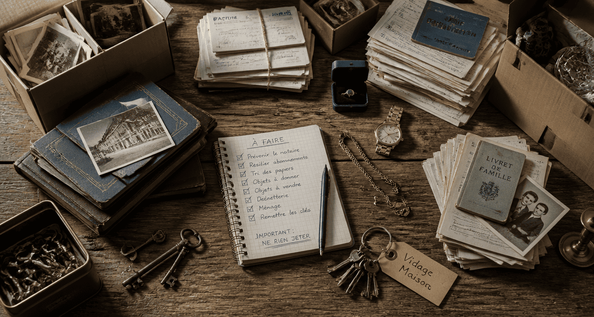 vidage maison table objets checklist