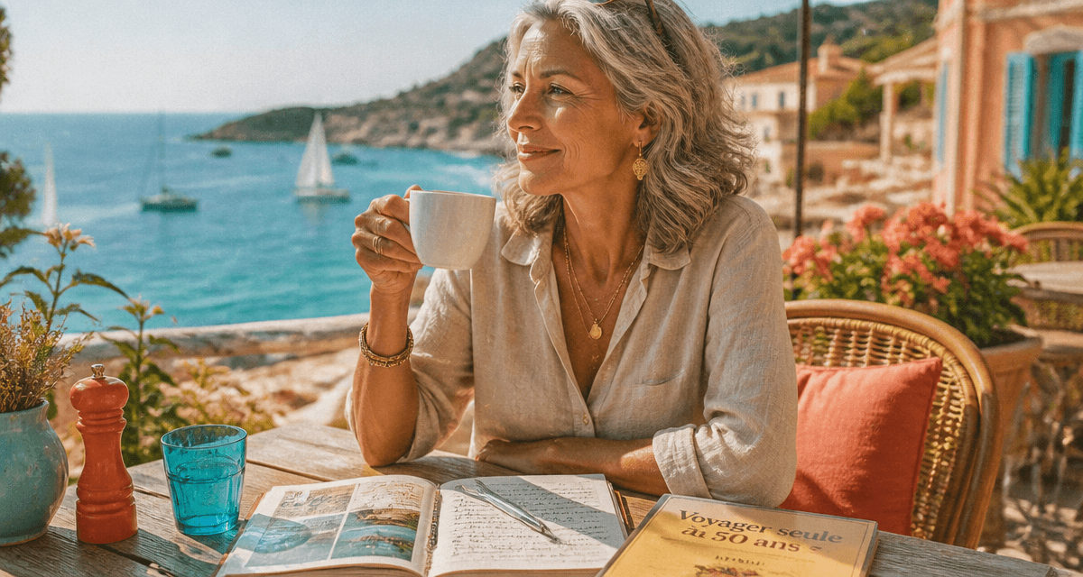 voyager seule femme 50 ans café mer