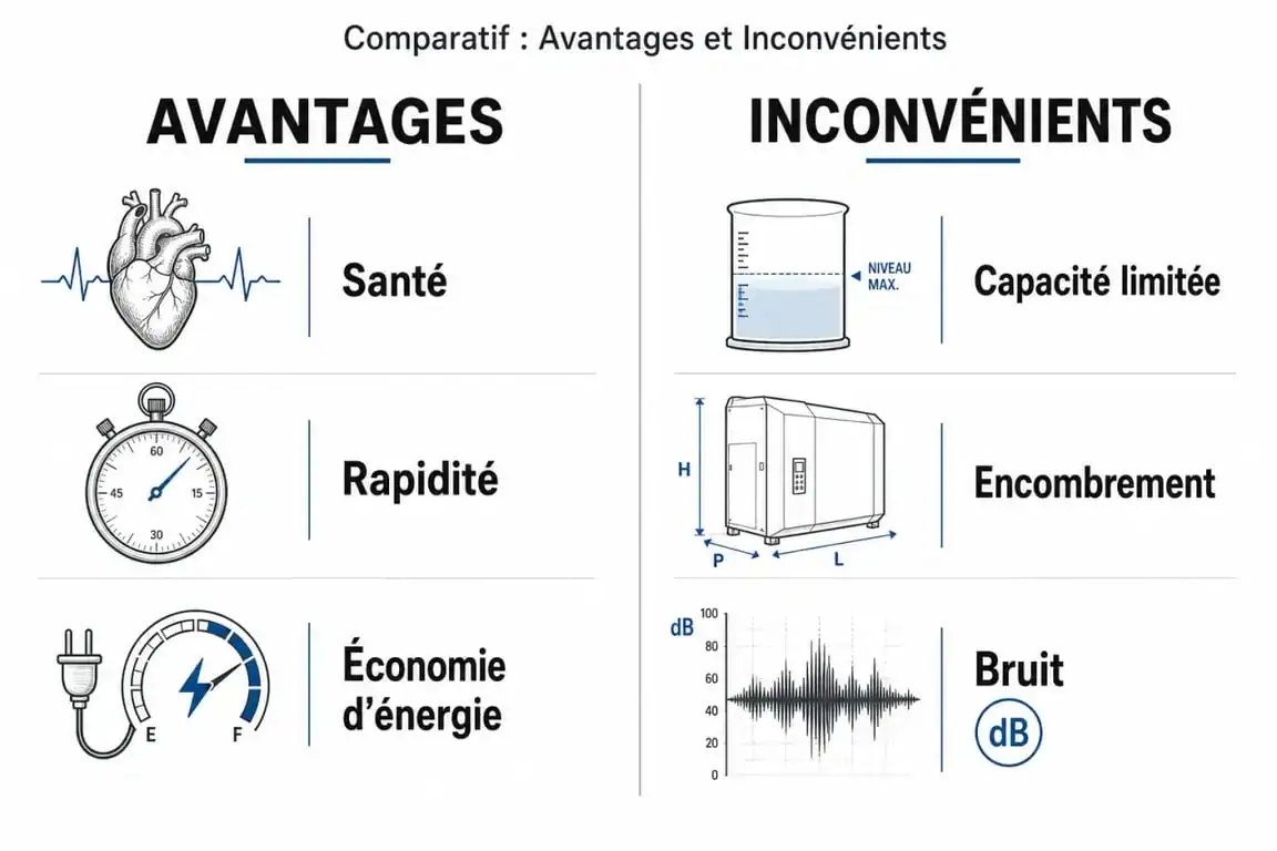 Infographie comparative des avantages et inconvénients de l'Air Fryer pour une alimentation saine et rapide