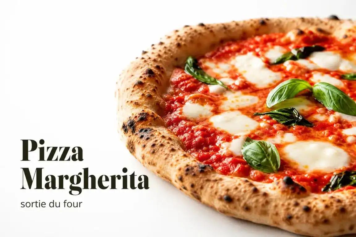 Pizza Margherita maison avec ingrédients frais et pâte croustillante
