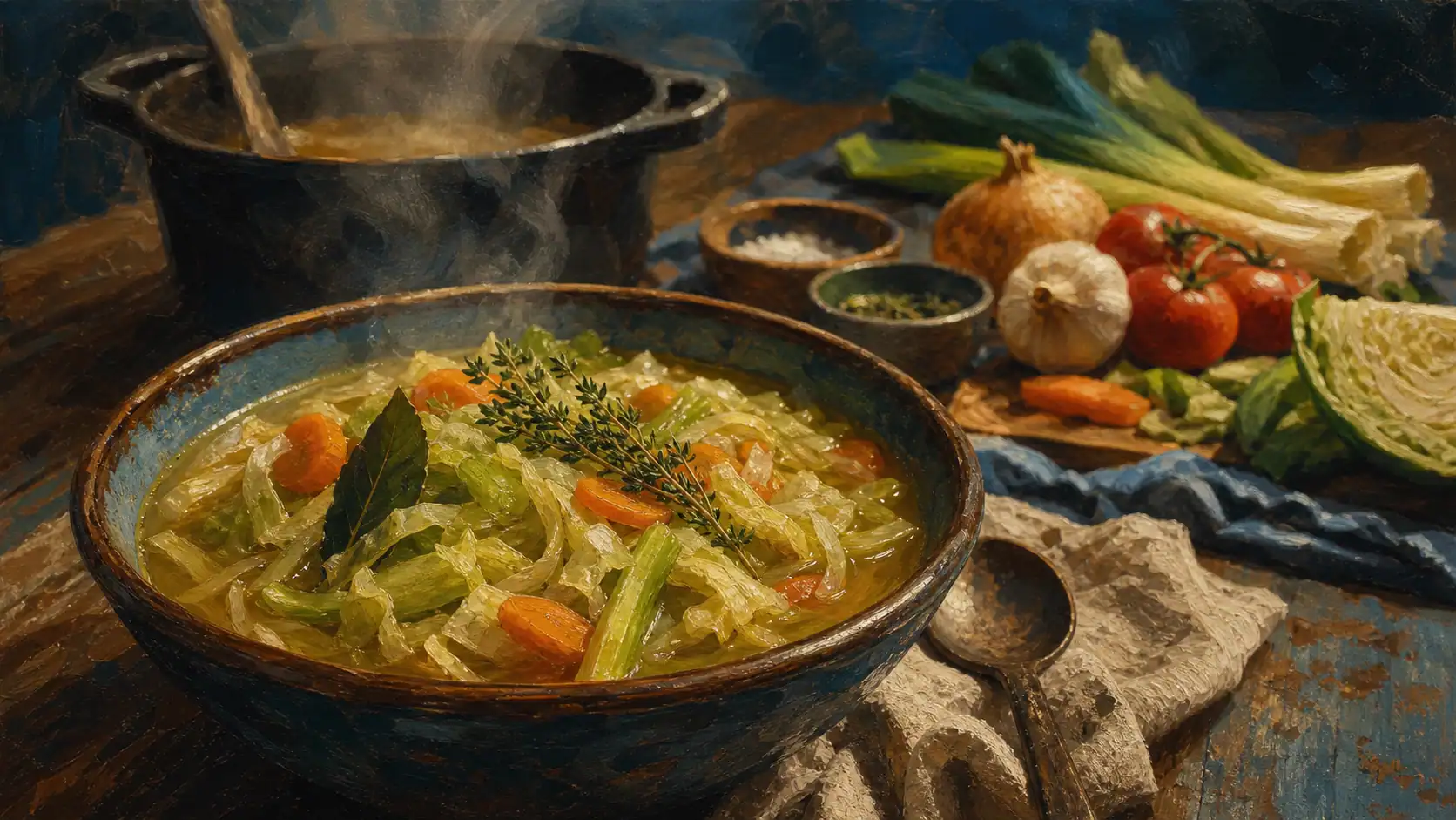 Recette la soupe aux choux maison : soupe traditionnelle, choux et carottes