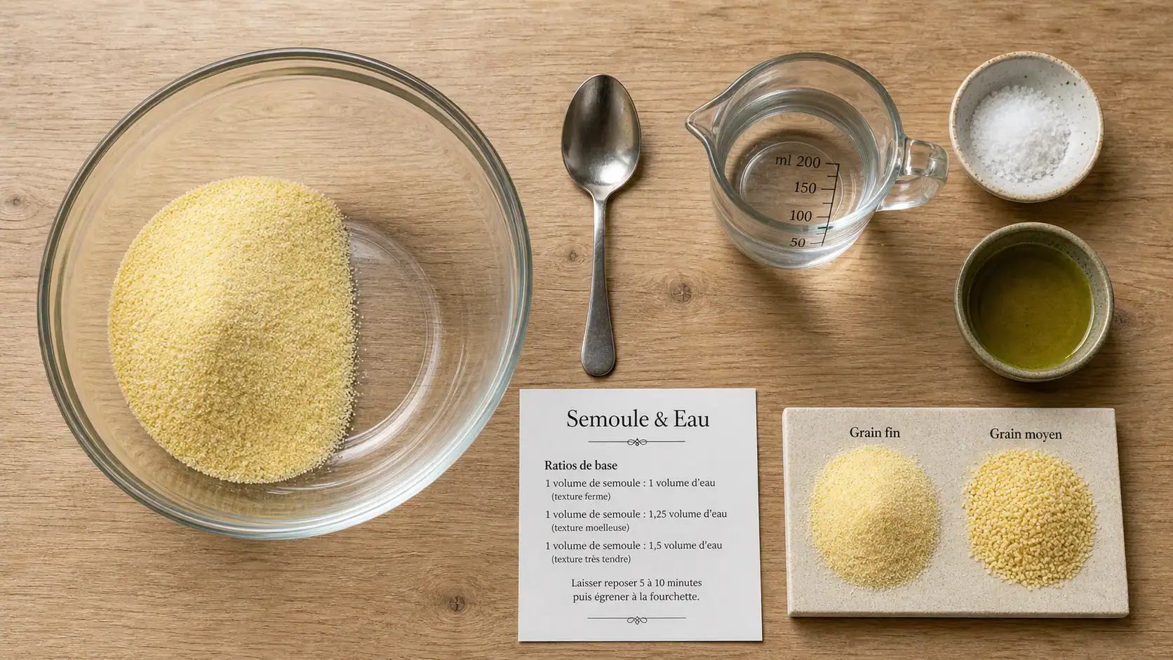 Semoule quantité par personne : dosages précis