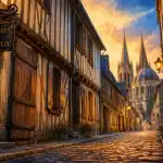 Visiter Bayeux : ruelle médiévale près de la cathédrale