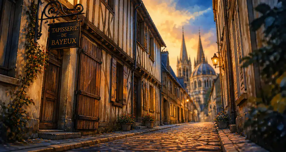 Visiter Bayeux : ruelle médiévale près de la cathédrale