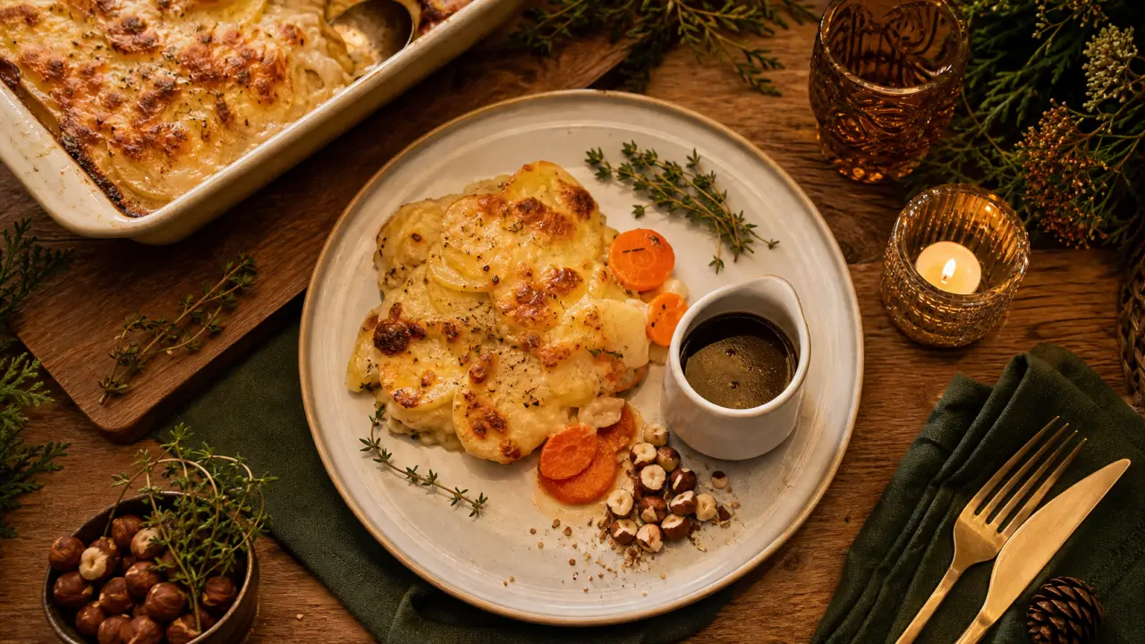 Accompagnement pour chapon farci : pommes de terre, légumes d’hiver et sauce courte