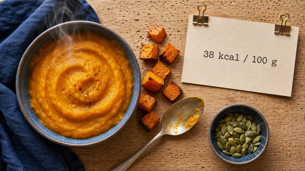 Calories potimarron cuit : 38 kcal pour 100 g