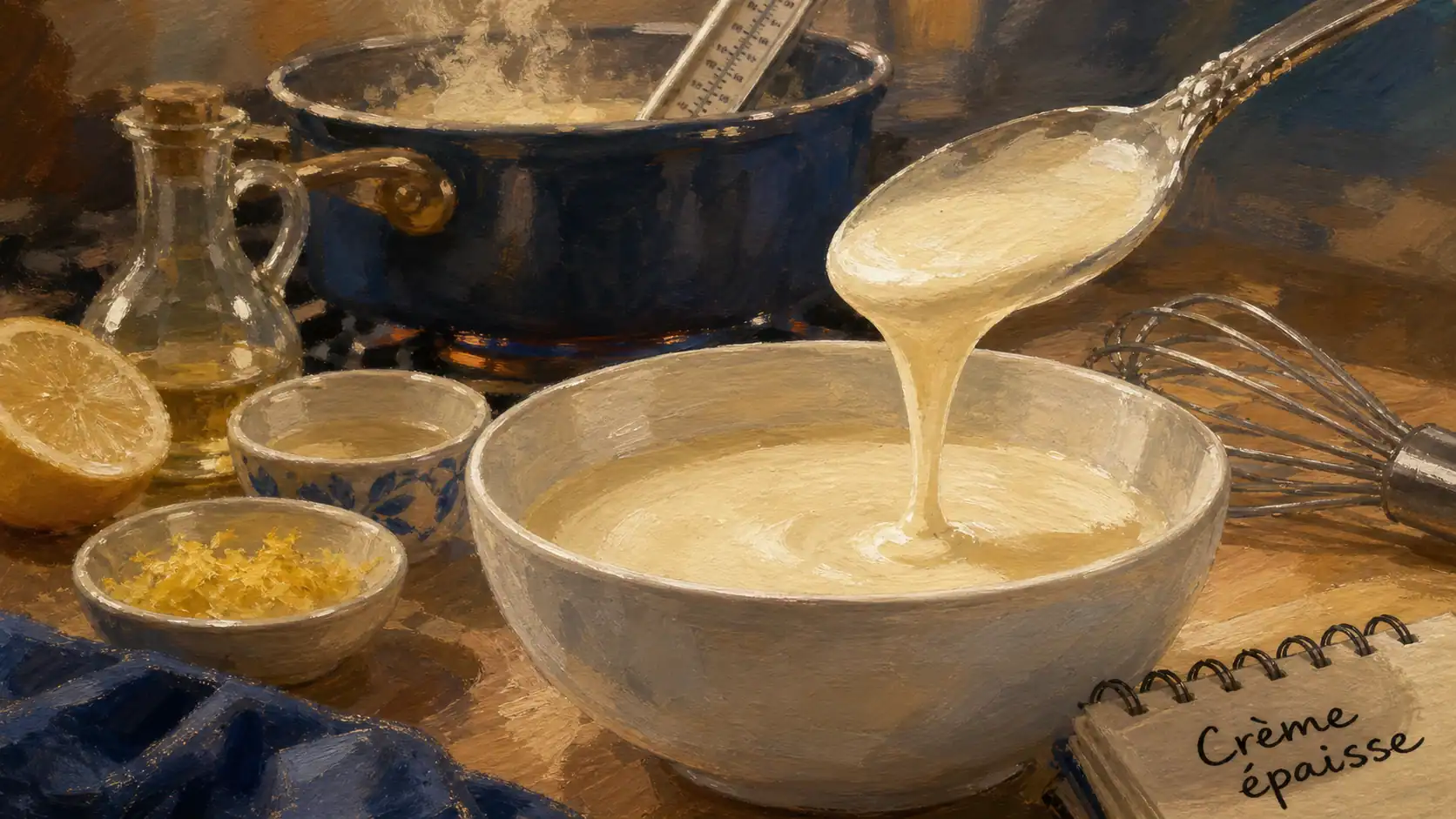Comment epaissir une creme : citron, fécule, feu doux sans grumeaux