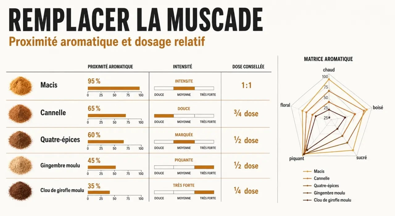 Par quoi remplacer la muscade : comparatif visuel des meilleurs substituts en cuisine