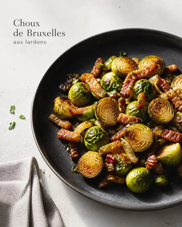 Recette choux de Bruxelles lardons dans une poêlée dorée et appétissante