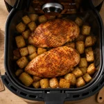 Recette facile air fryer : poulet au paprika croustillant et pommes de terre dorées