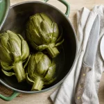 Temps de cuisson artichaut : 25 min à l’eau, artichauts cuits
