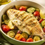 Baliste au four : cuisson douce et garniture méditerranéenne