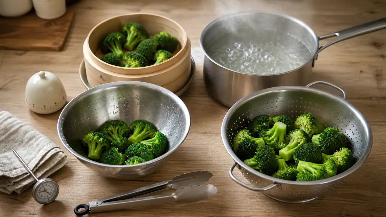 Cuisson brocolis : vapeur et four, étapes en minutes