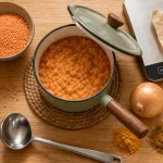 Cuisson lentilles corail : 3 volumes d’eau et rinçage des lentilles