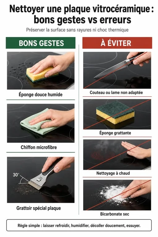 Les bons gestes et erreurs à éviter pour nettoyer une plaque induction