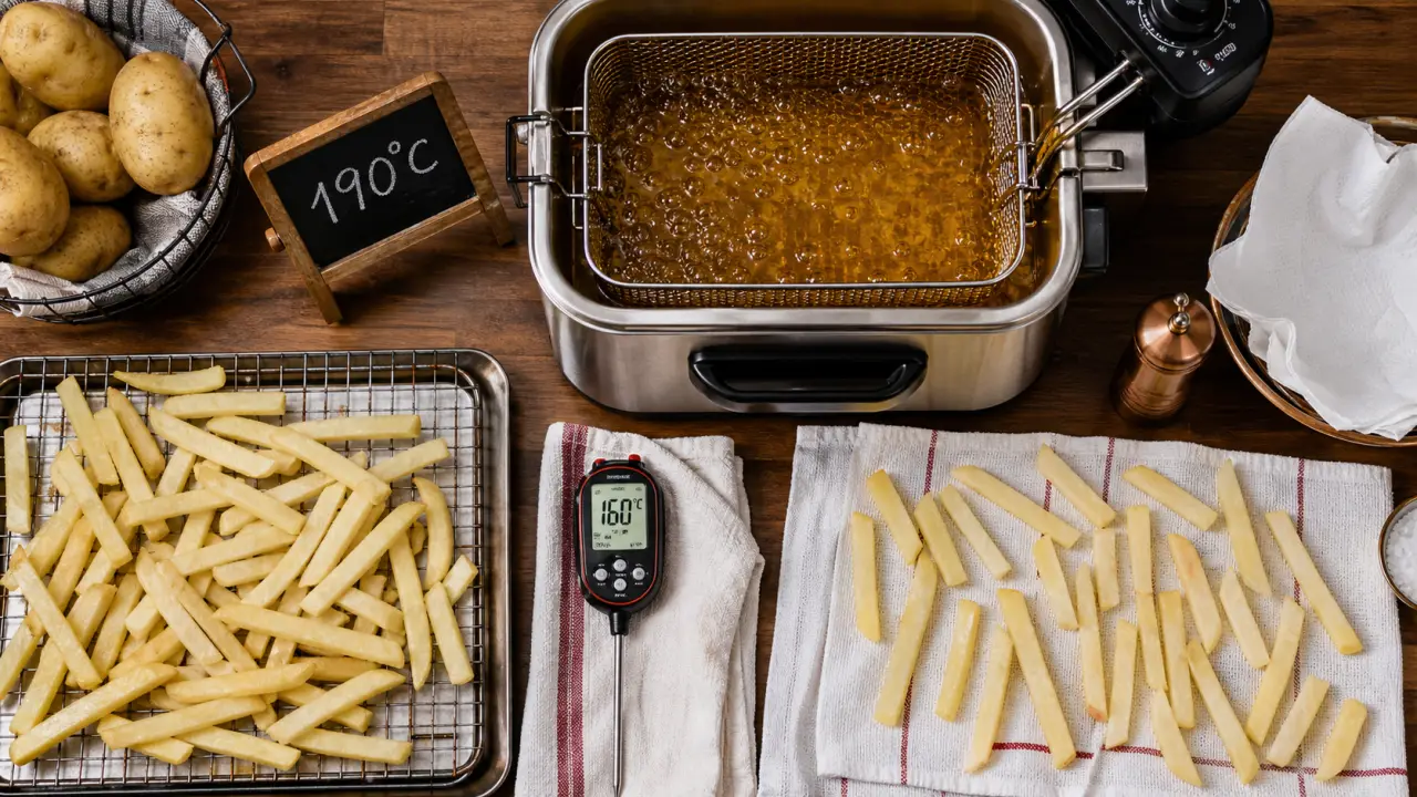 Frites maison cuisson 160°C puis 190°C