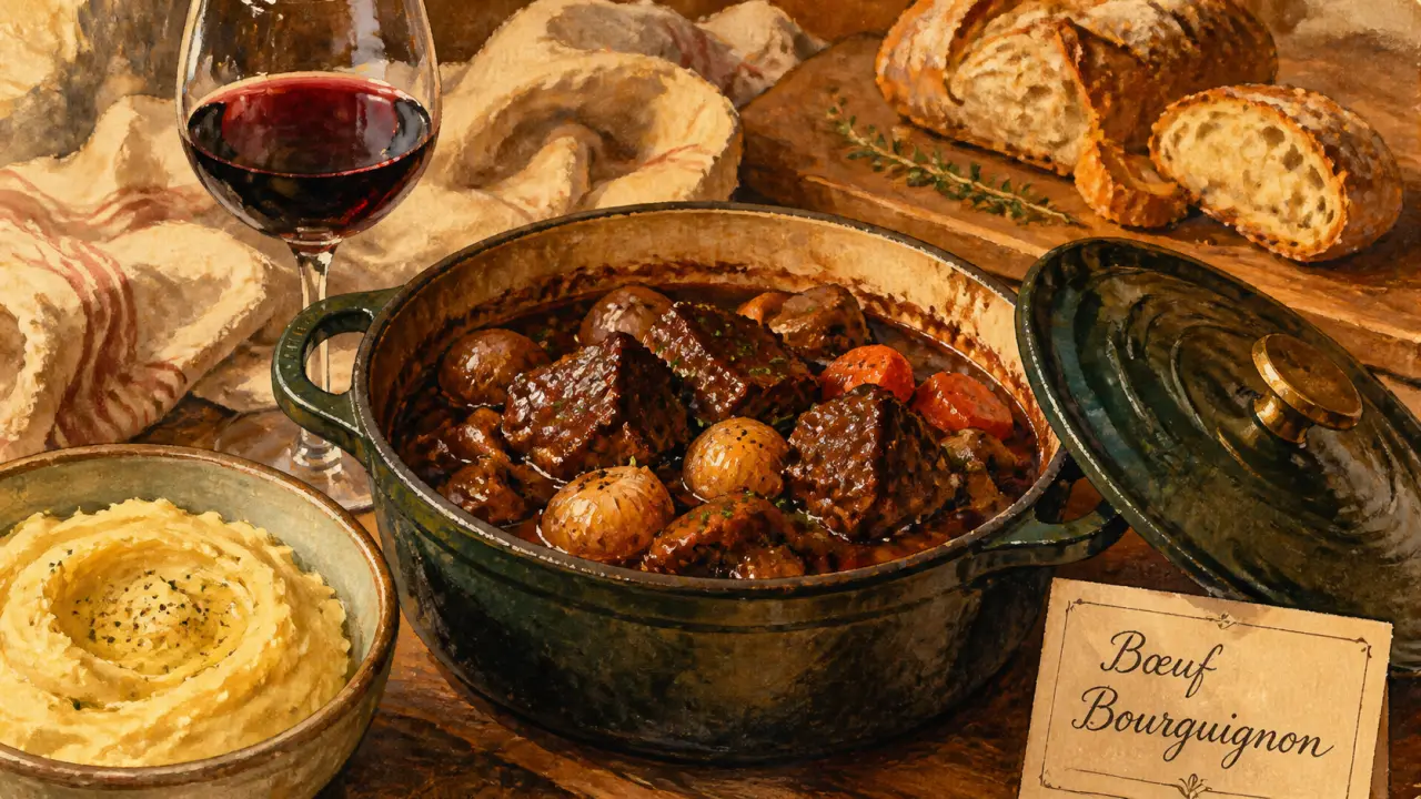 Meilleur plat français : bœuf bourguignon en cocotte