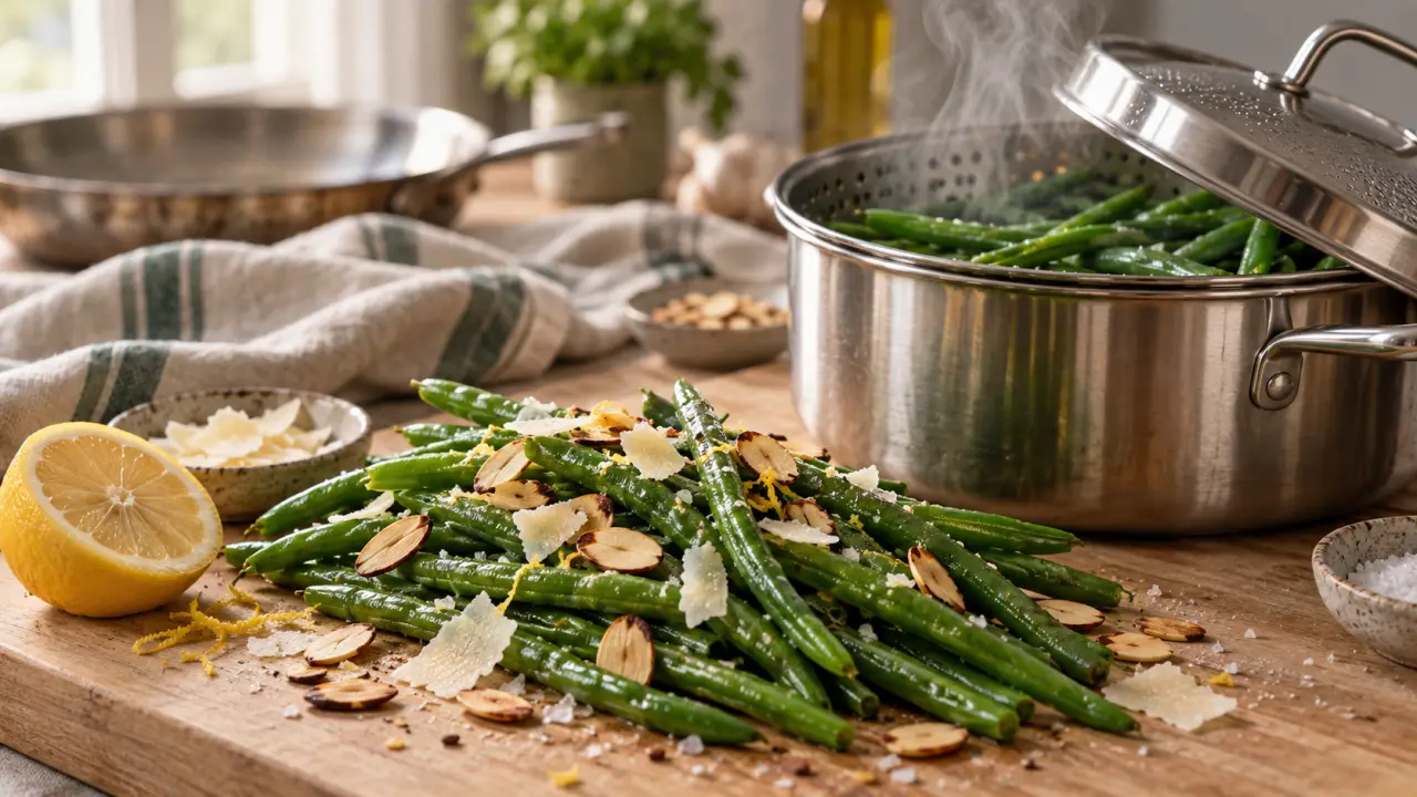 Cuisson vapeur haricot vert : haricots verts à la vapeur, 5 à 7 minutes