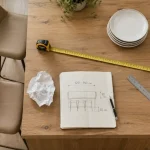 Dimension ilot central coin repas : 90 cm et 30 cm sous plateau