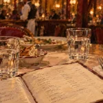 Restaurant vichy brasserie : table avec carte