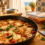 Menu vacances : repas frais peu de vaisselle, tortillas courgettes mozzarella